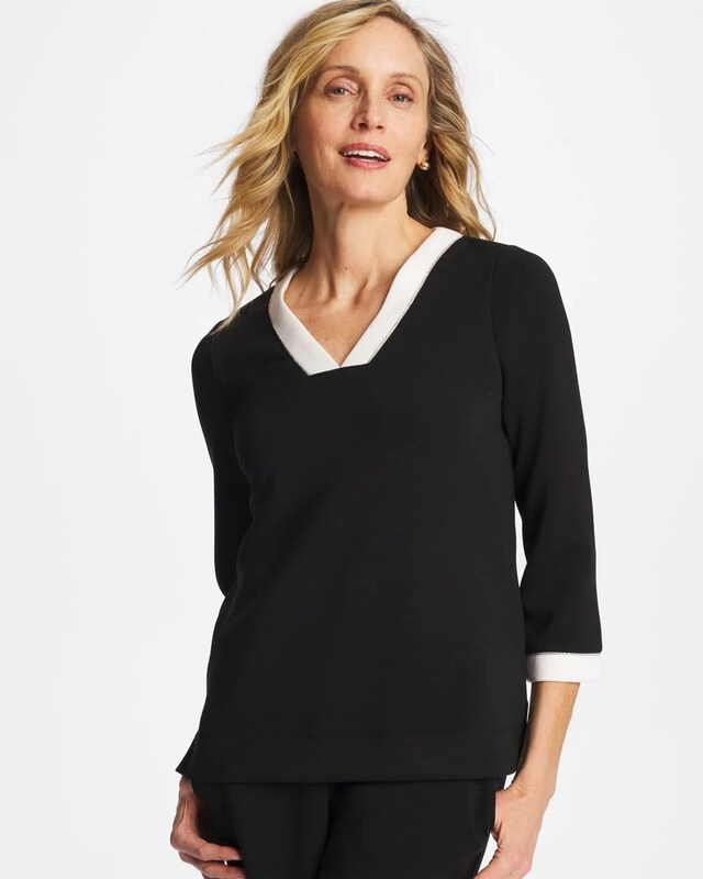 Zenergy Soft Caviar Bead Contrast Top - image 1
